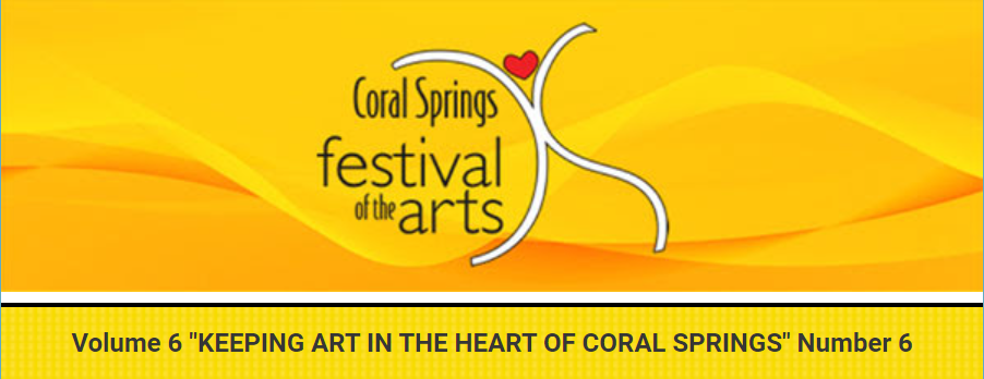 The 16th Annual Coral Springs Festival of the Arts will be held on Saturday, March 19th and Sunday, March 20th from 10am to 5pm at the Walk in Coral Springs